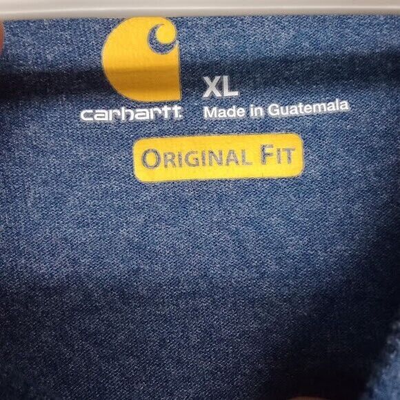 Carhartt T Shirt Mens XL Blue Pocket K87 Logo Basic Heavyweight Loose Fi… - Picture 3 of 7